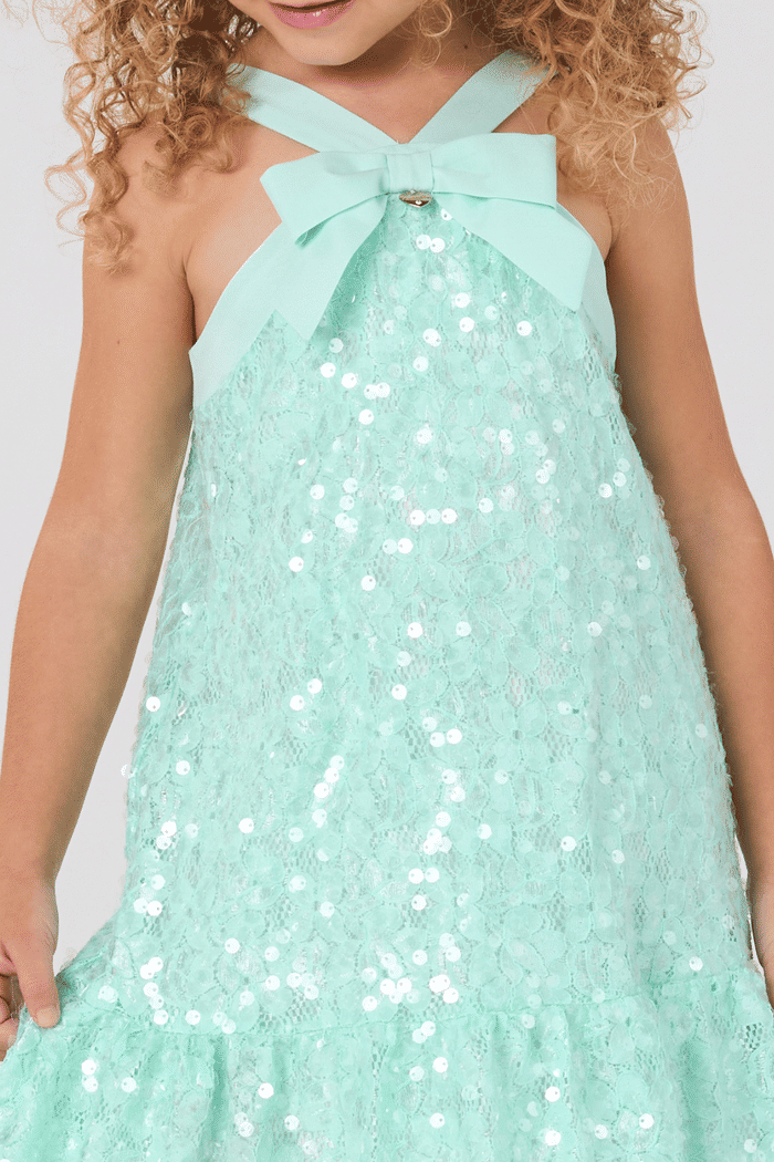 Vestido de renda com paetê