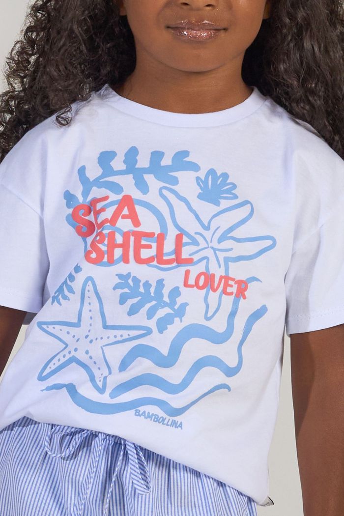 Conjunto de t-shirt e short listrado