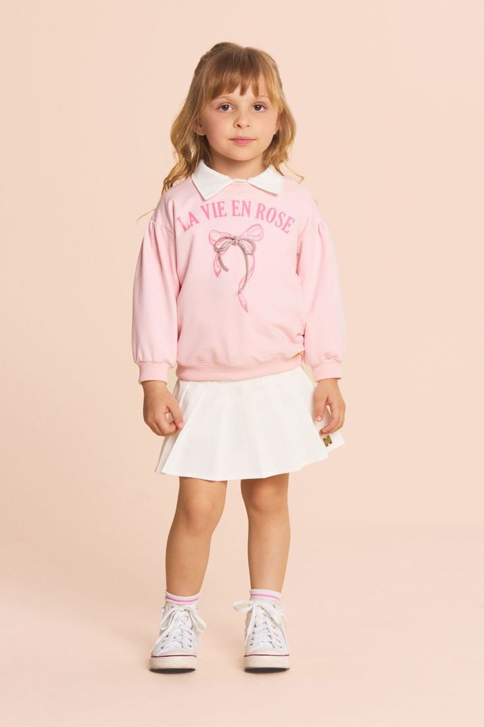 Moletom com detalhe de laço de strass