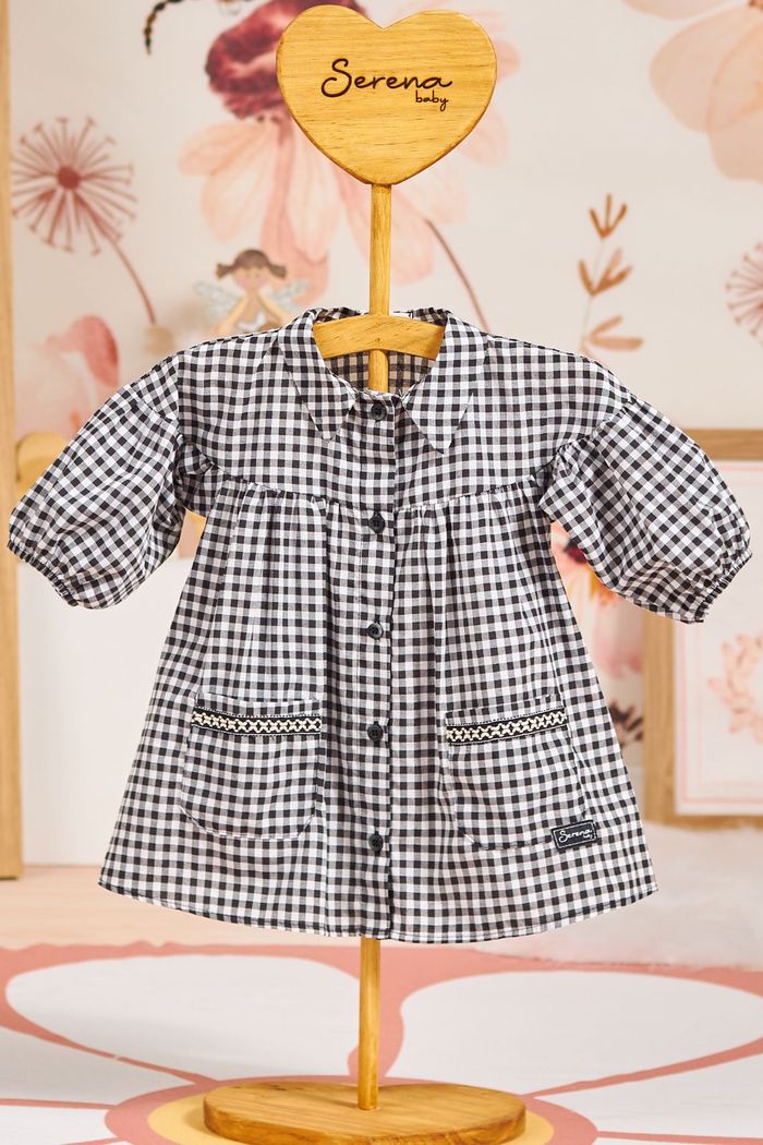 Vestido de tricoline xadrez