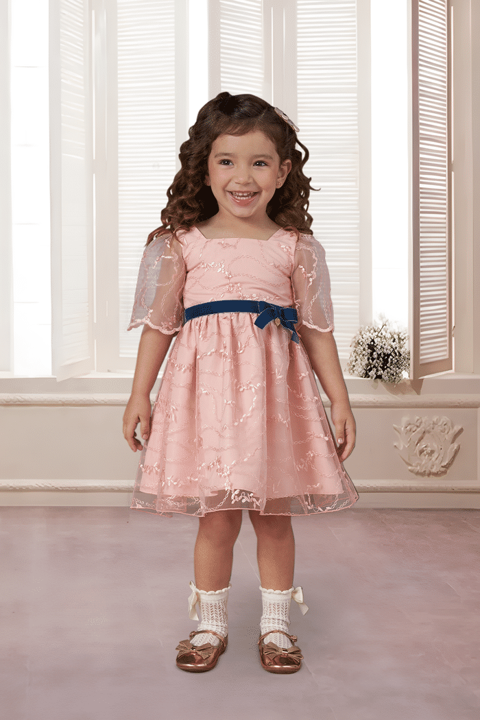 Vestido de tule bordado