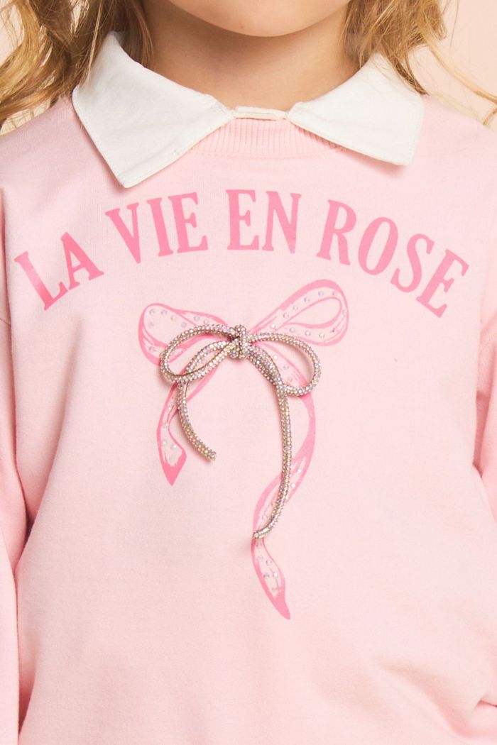 Moletom com detalhe de laço de strass
