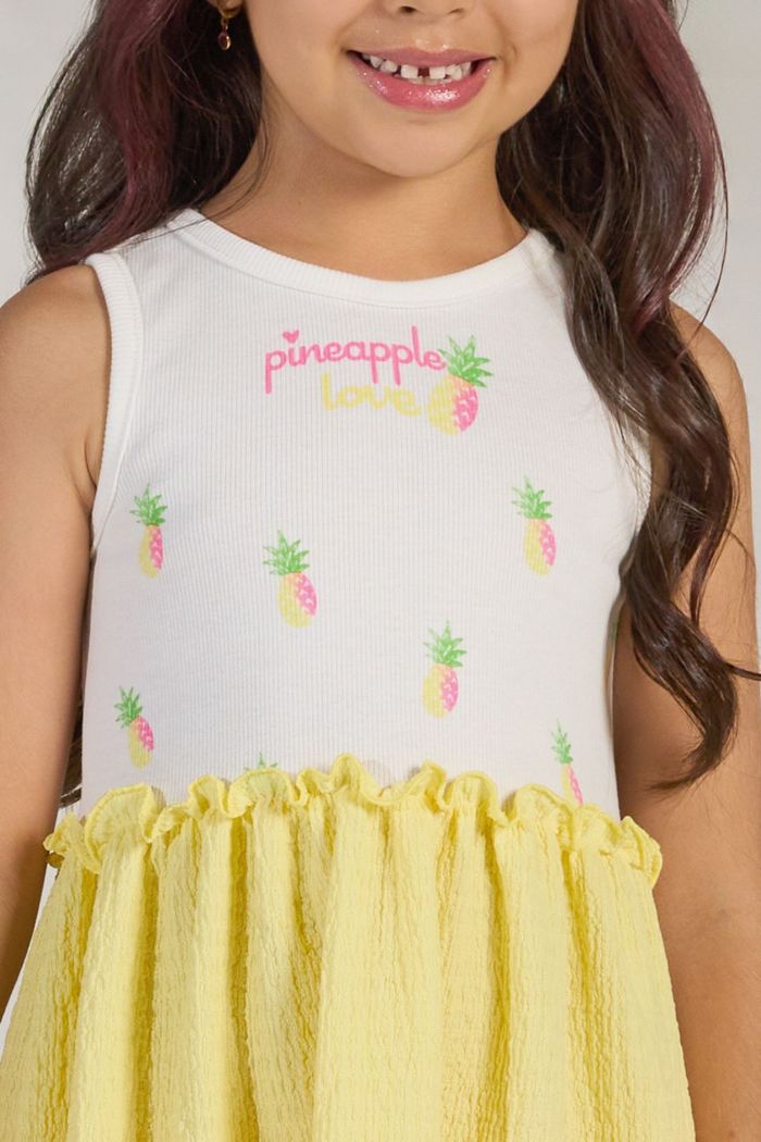 Vestido frente silk de abacaxi