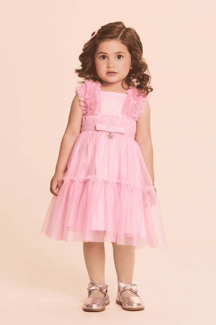 Vestido de tule rosa