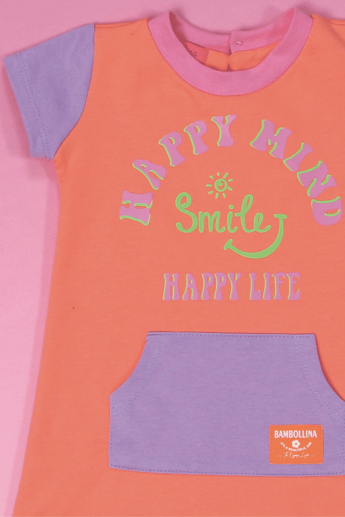 Vestido de moletinho com estampa em silk