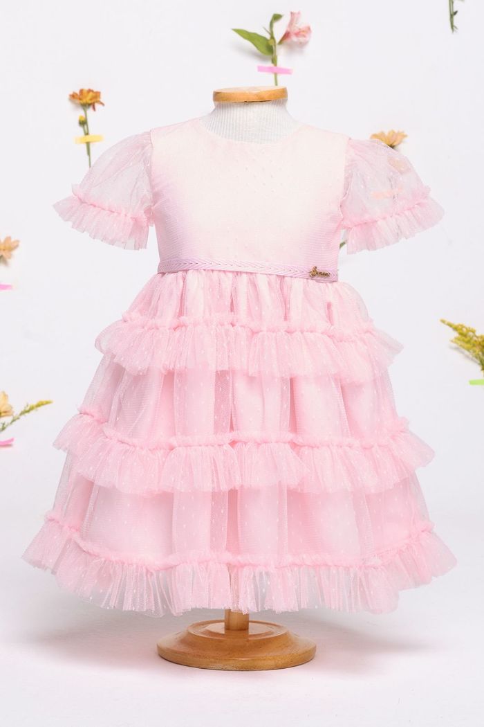 Vestido de tule poá