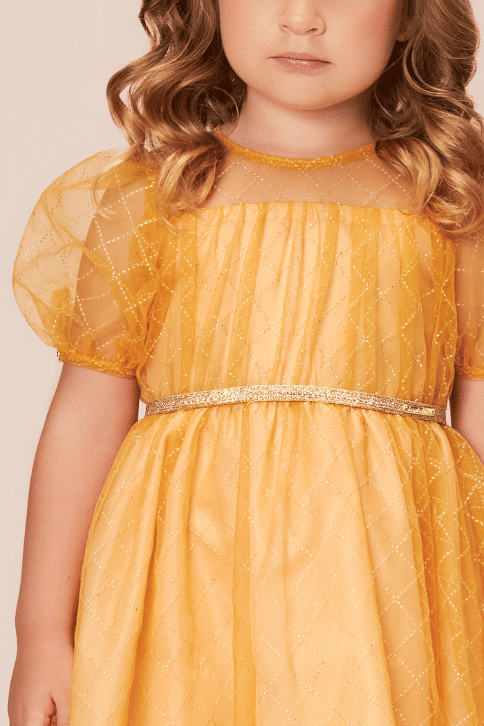 Vestido de tule dourado