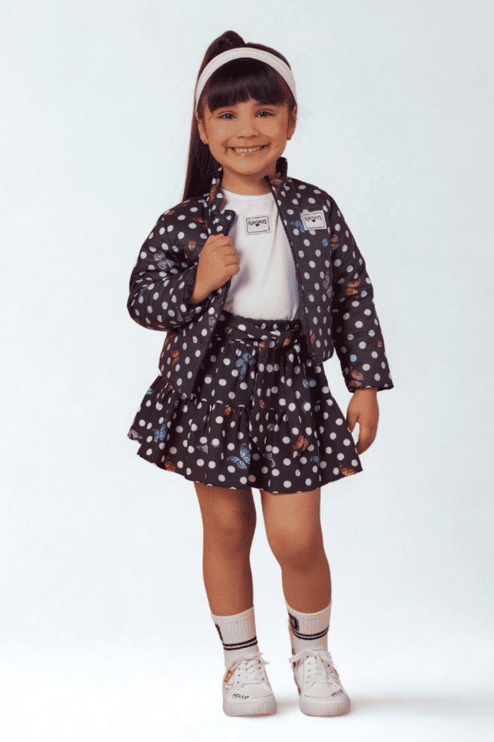 Jaqueta matelada estampada