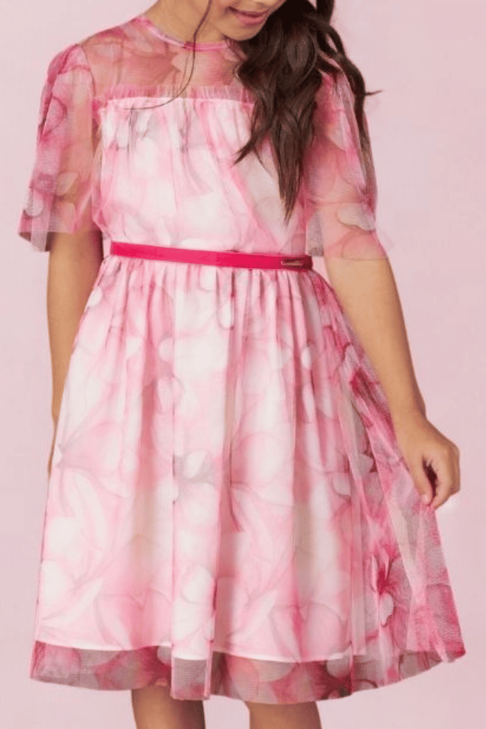 Vestido de tule estampado