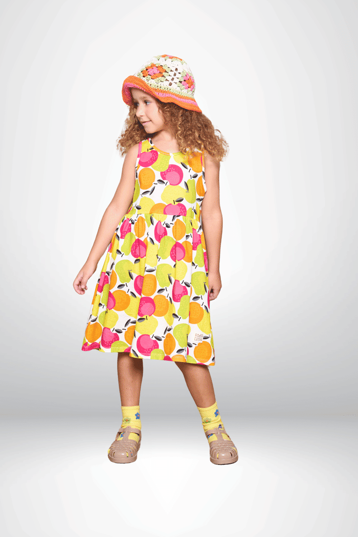 Vestido de malha estampado sem mangas