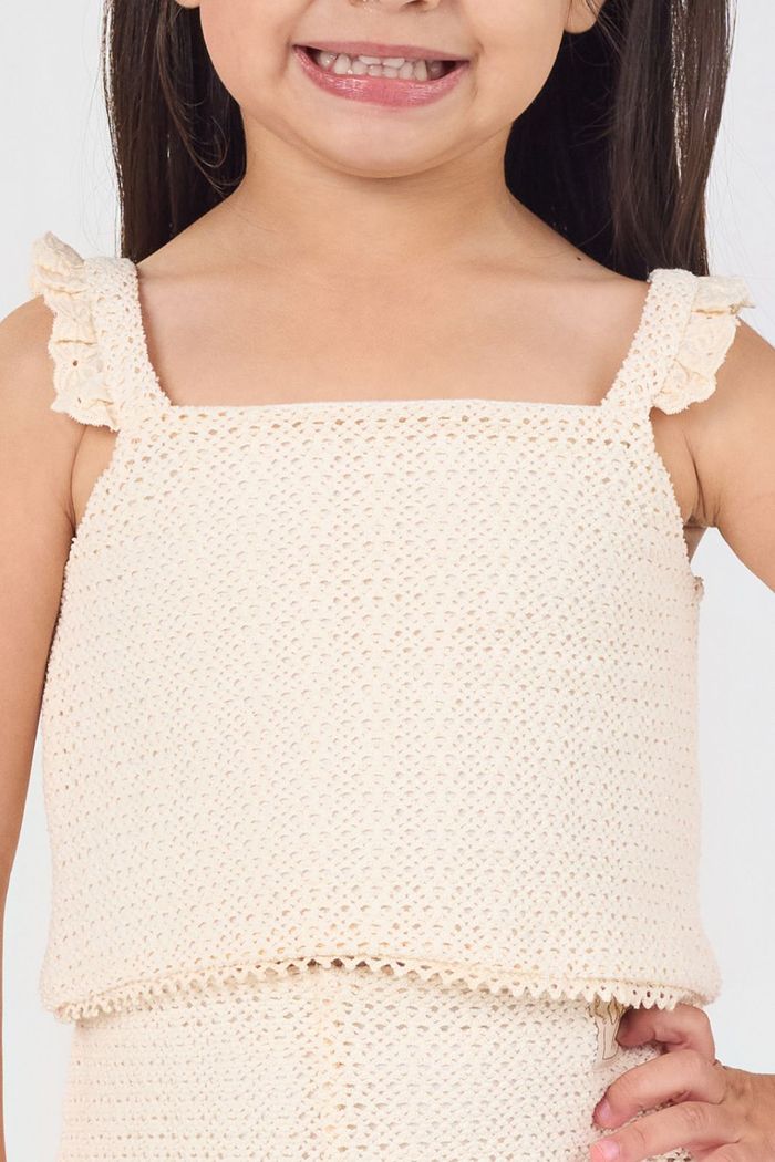 Conjunto de top e short de castelhanos