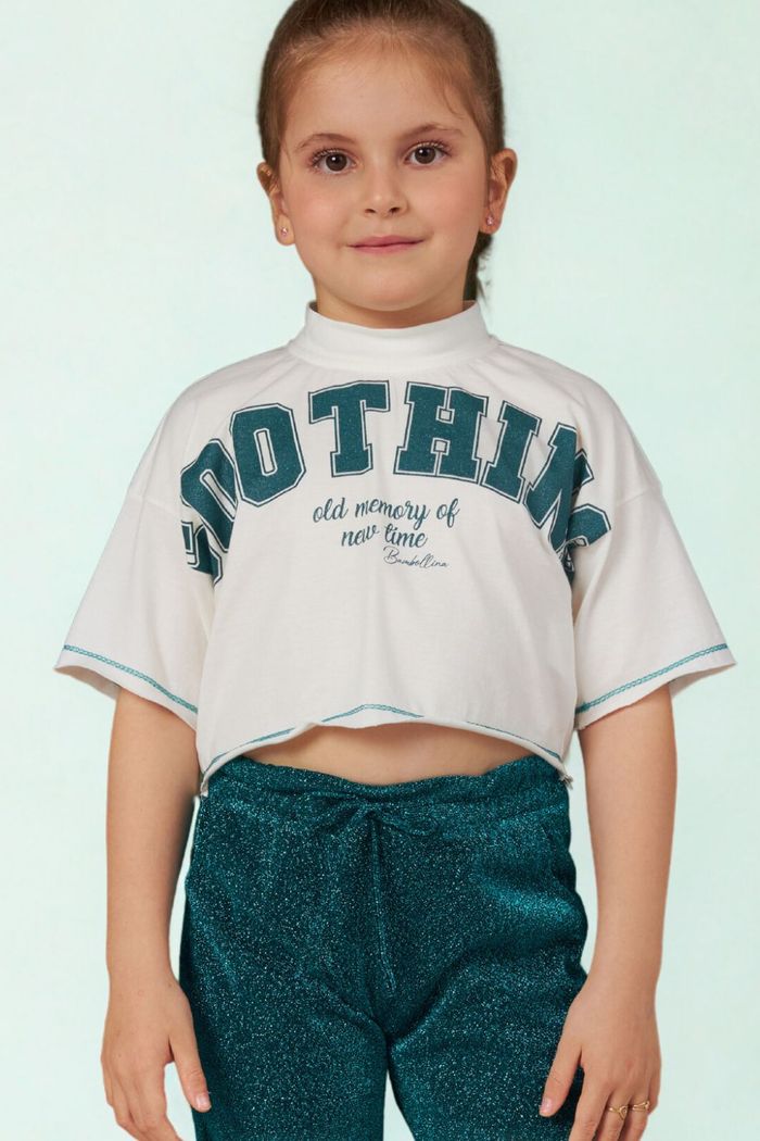 Conjunto blusa c/ silk na frente e calça jogger de brilho