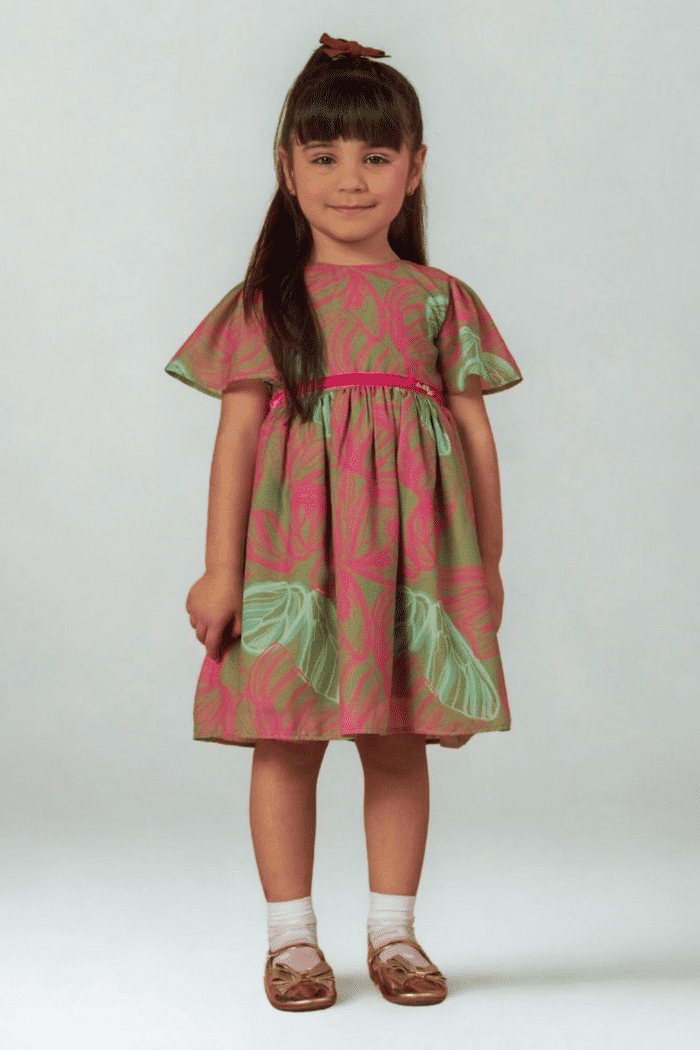 Vestido com estampa de borboletas