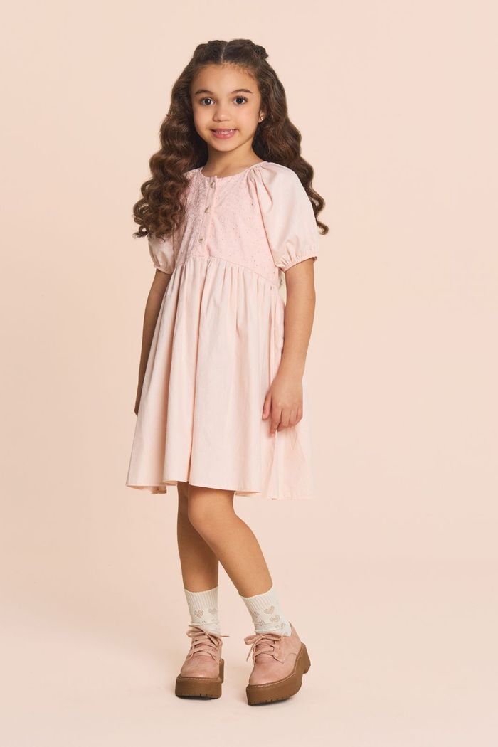 Vestido de tricoliene com laise maui