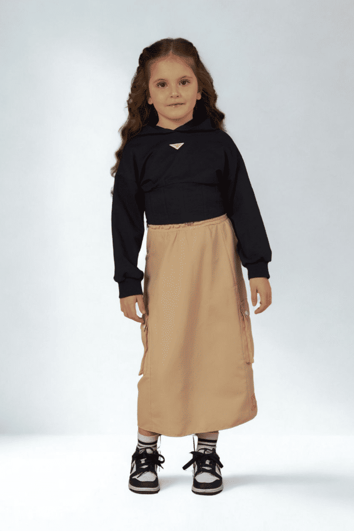 Saia longa com bolsos cargo