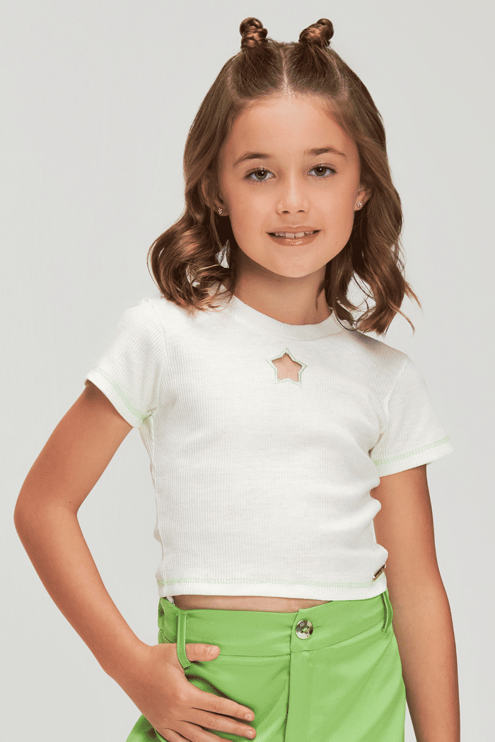 Blusa de ribana com estrela vazada