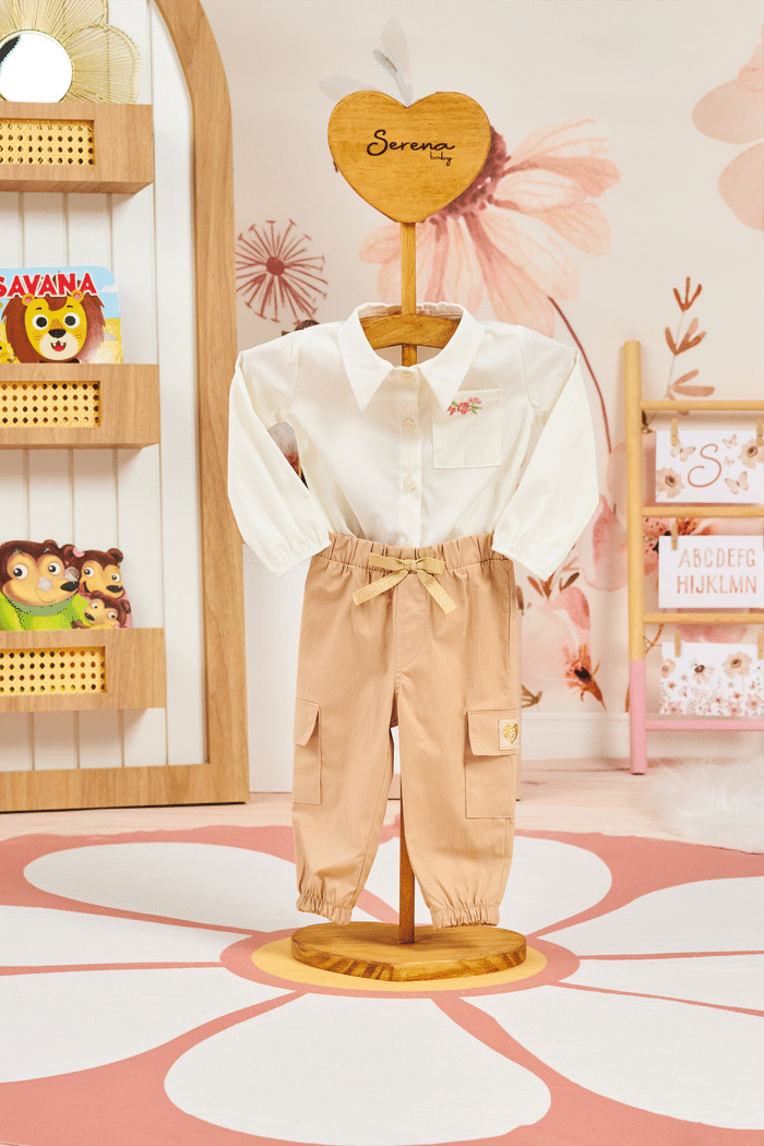 Body de tricoline com bolso bordado