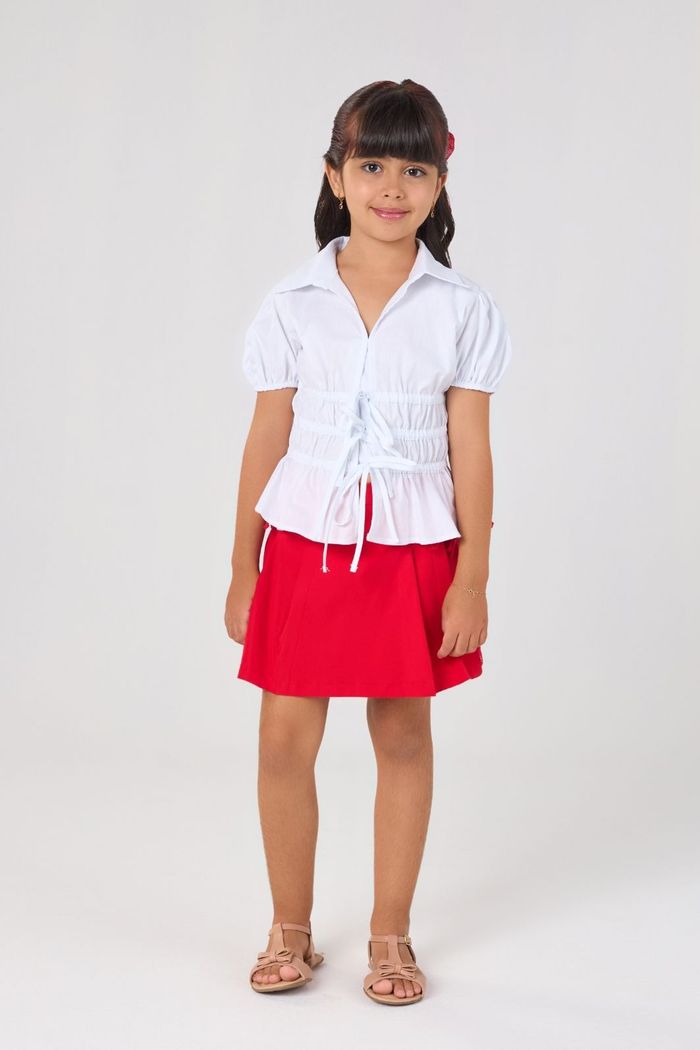 Camisa de tricoline com amarração