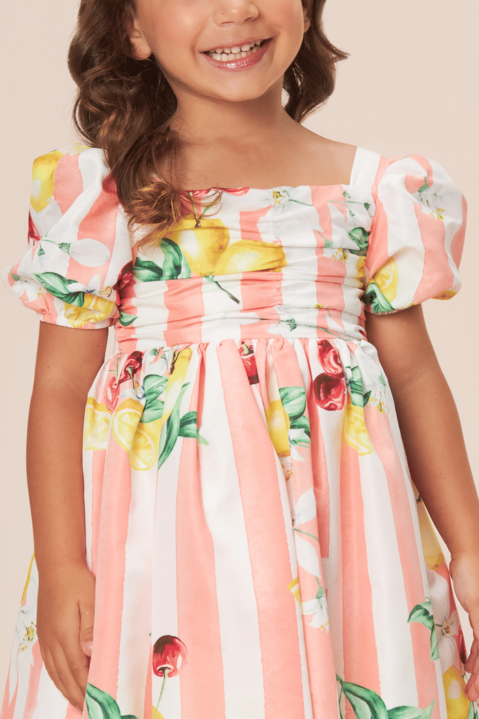 Vestido com estampa de limões