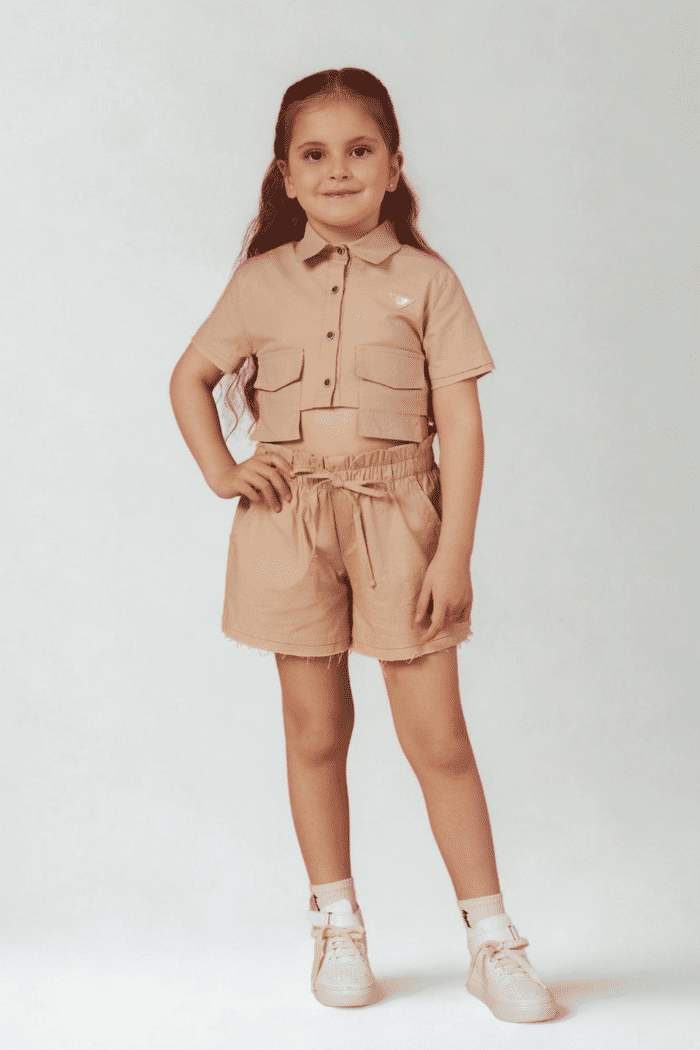 Conjunto bege de cotton