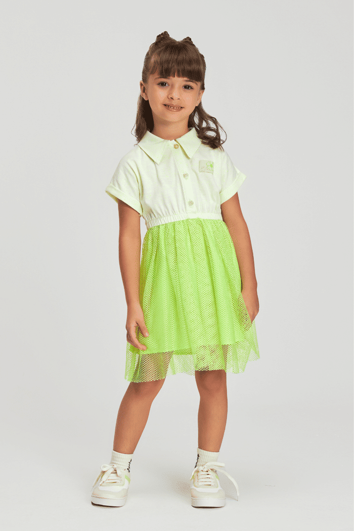 Vestido com saia de tela