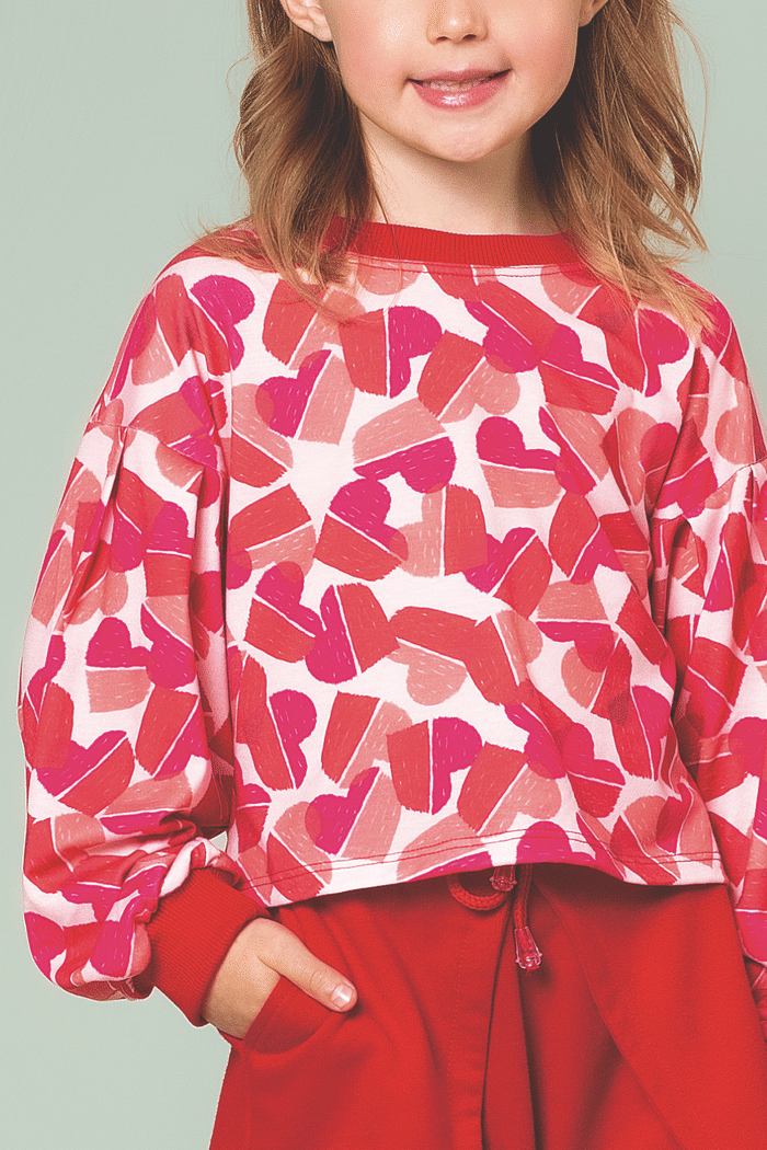 Conjunto com estampa de corações