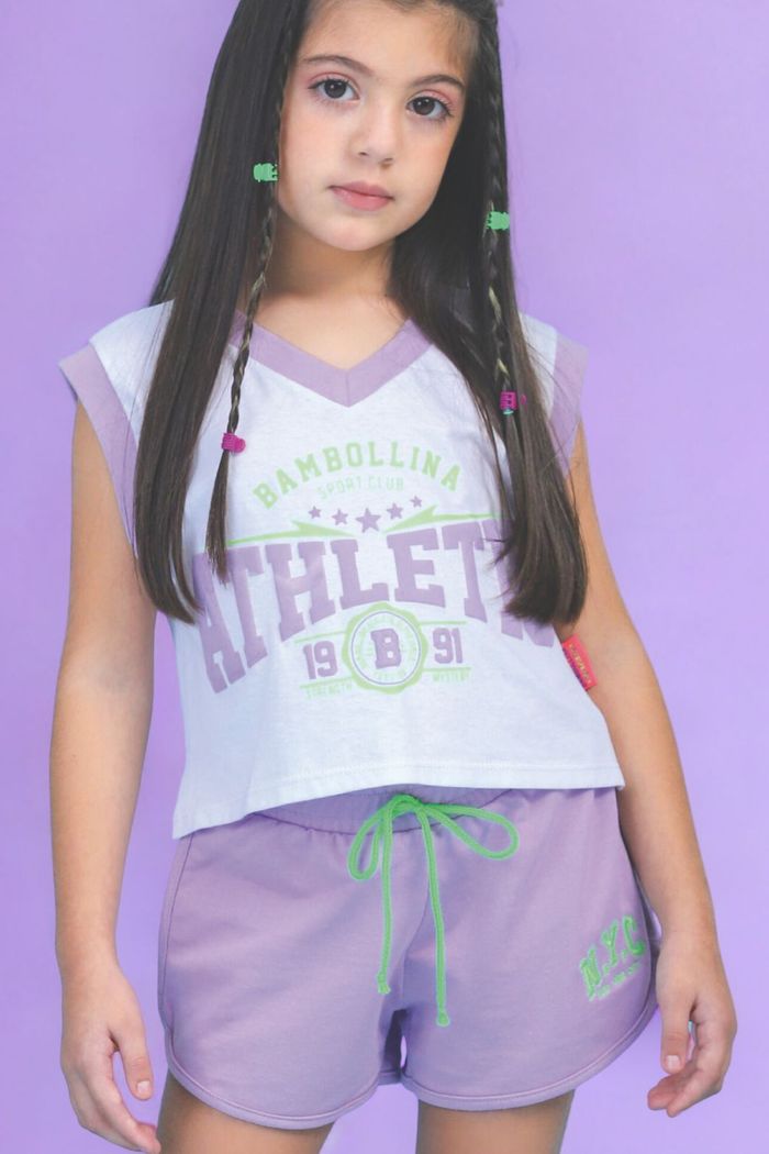 Regata de algodão com estampa em silk