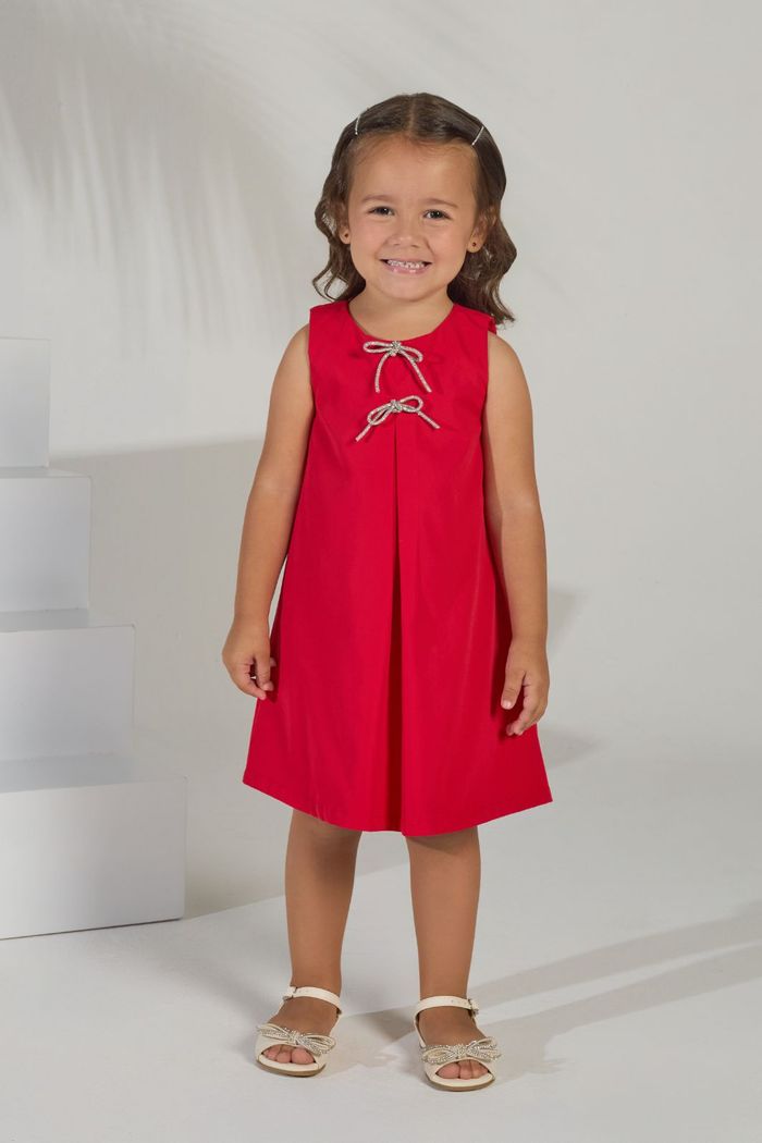 Vestido de alfaiataria com laços de brilho