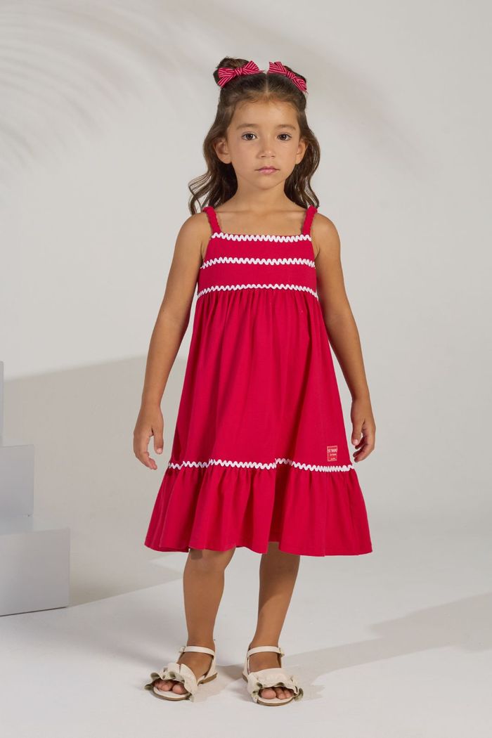 Vestido de malha com detalhe de sianinha