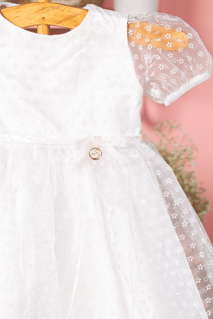 Vestido de organza com brilho