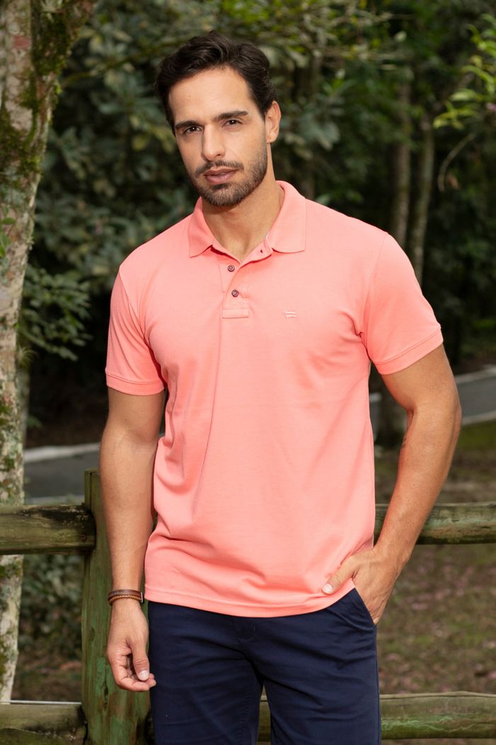 Camisa Polo Masculina Piqué Flex Elastano