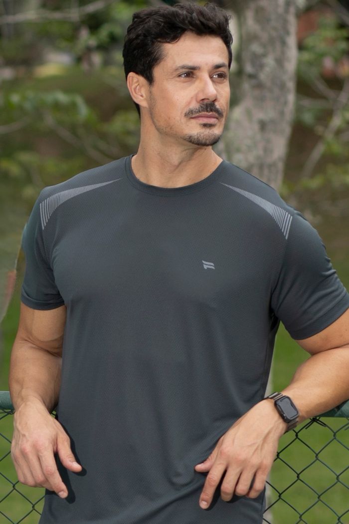 Camiseta Masculina Fitt-Dry Poliamida String Furadinho