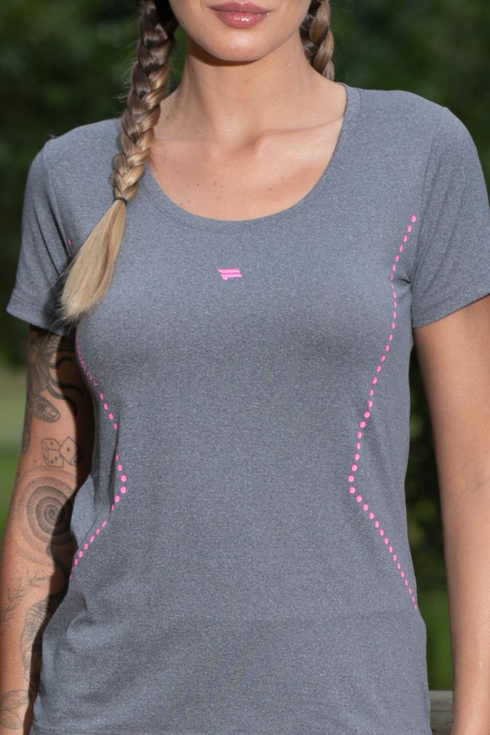 Baby Look Feminina Fitt-Dry Poliamida JAB com Elastano