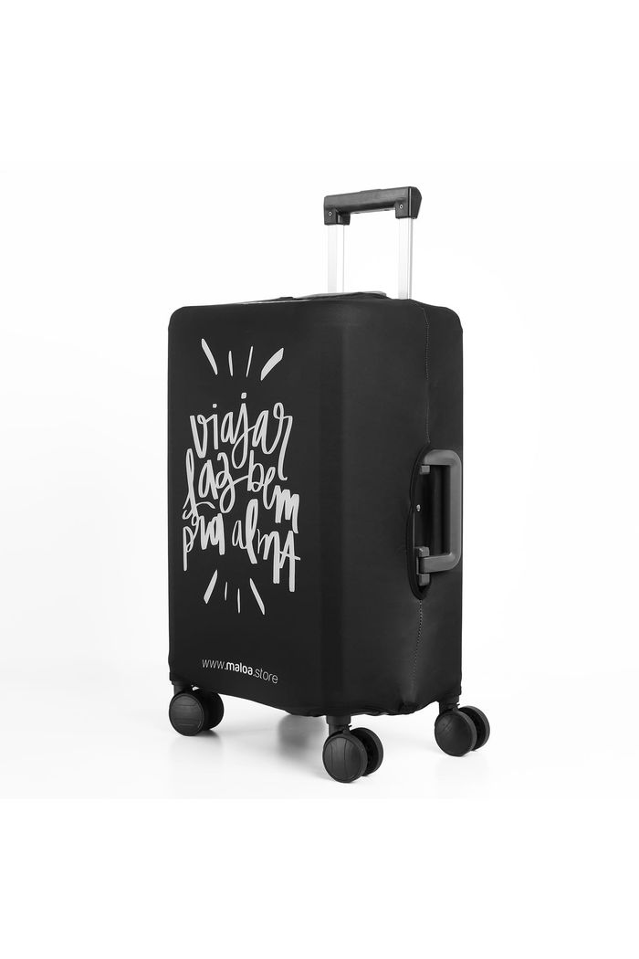 Capa de Mala Maloa Alça Tradicional Viajar Faz Bem Preto