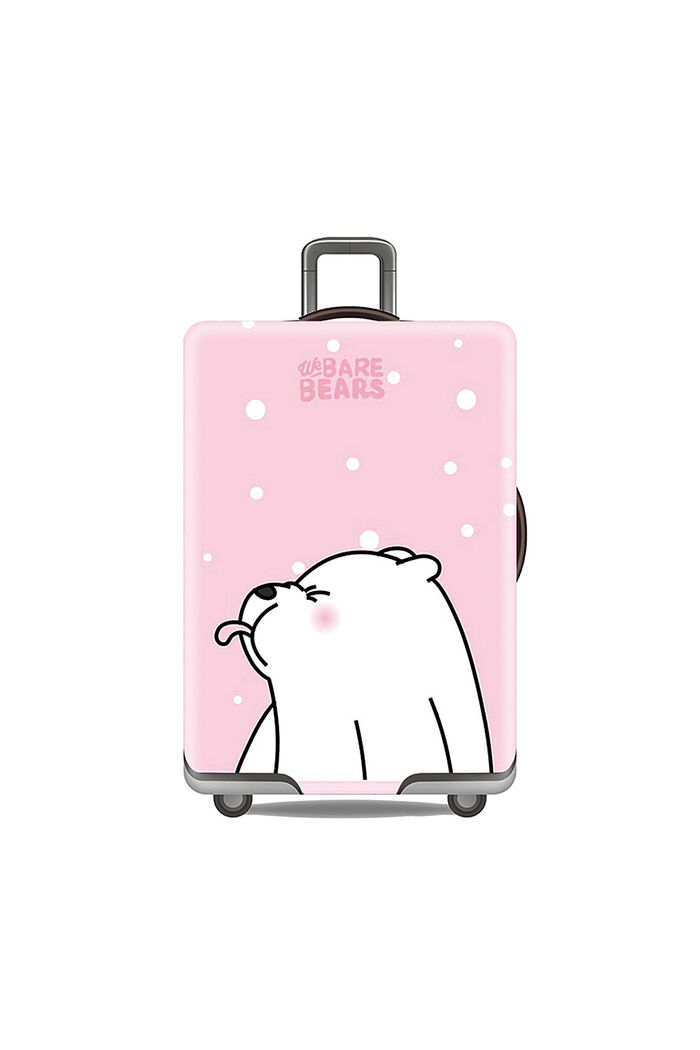 Capa de Mala Maloa Alça Tradicional Urso sem Curso Lingua Rosa