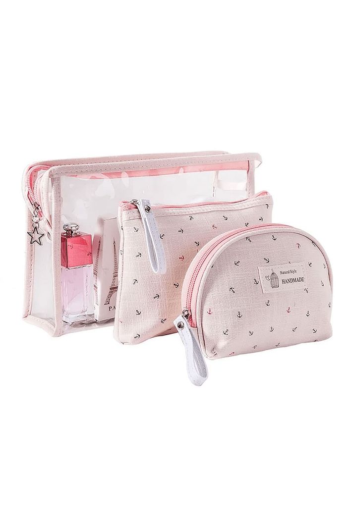 Kit Necessaire Handmade 3 Peças Salmão