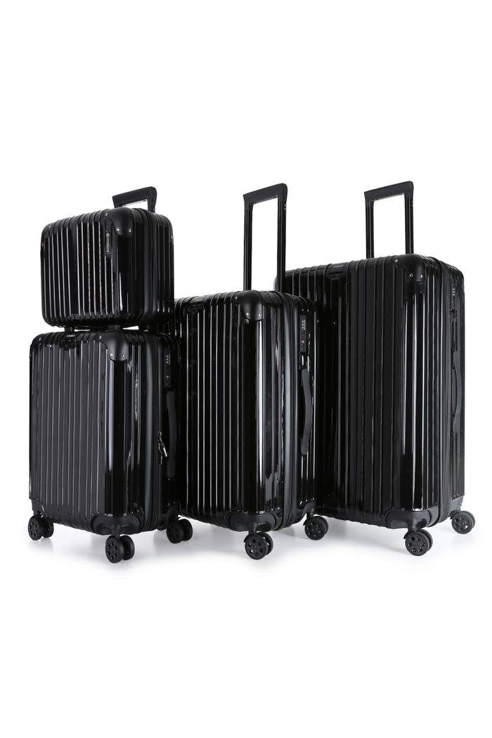 Kit de Viagem com 4 Peças ABS Policarbonato com Expansor Brasil Maloa Preto