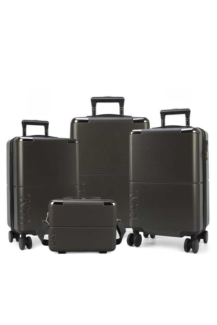 Kit de Malas de Viagem 3 Peças com Expansor e Frasqueira Katerini Grafite