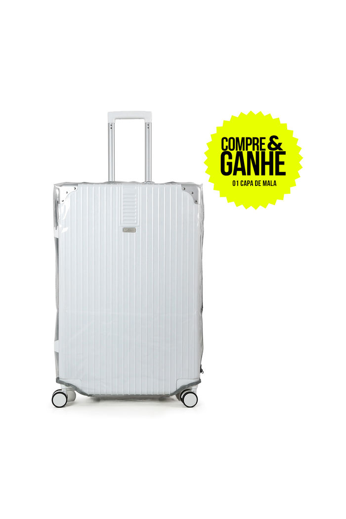 Compre Mala de Viagem Toronto Grande 32kg Branco e Ganhe 1 Capa Transparente