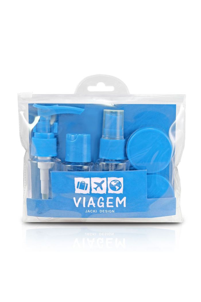 Kit de Frascos para Viagem de 7 Peças Celeste