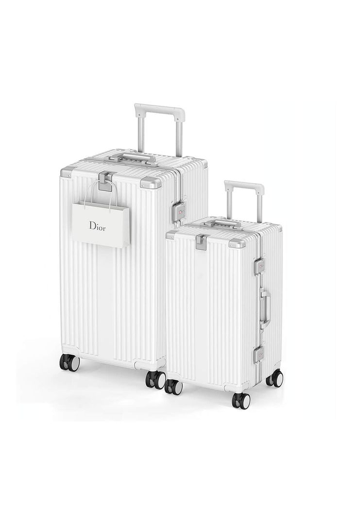 Kit Mala de Viagem BAÚ Pequena 10kg e Grande 32kg Policarbonato Holanda Maloa Branco