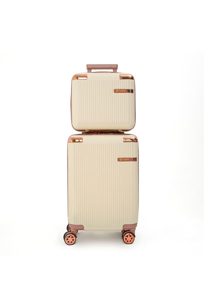 Conjunto de Mala Grande 32kg e Frasqueira Croácia Maloa Bege