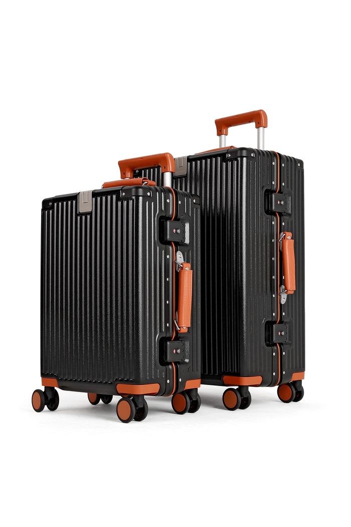 Kit Mala de Viagem Pequena 10 kg e Média 23 kg Policarbonato Capri Maloa Preto