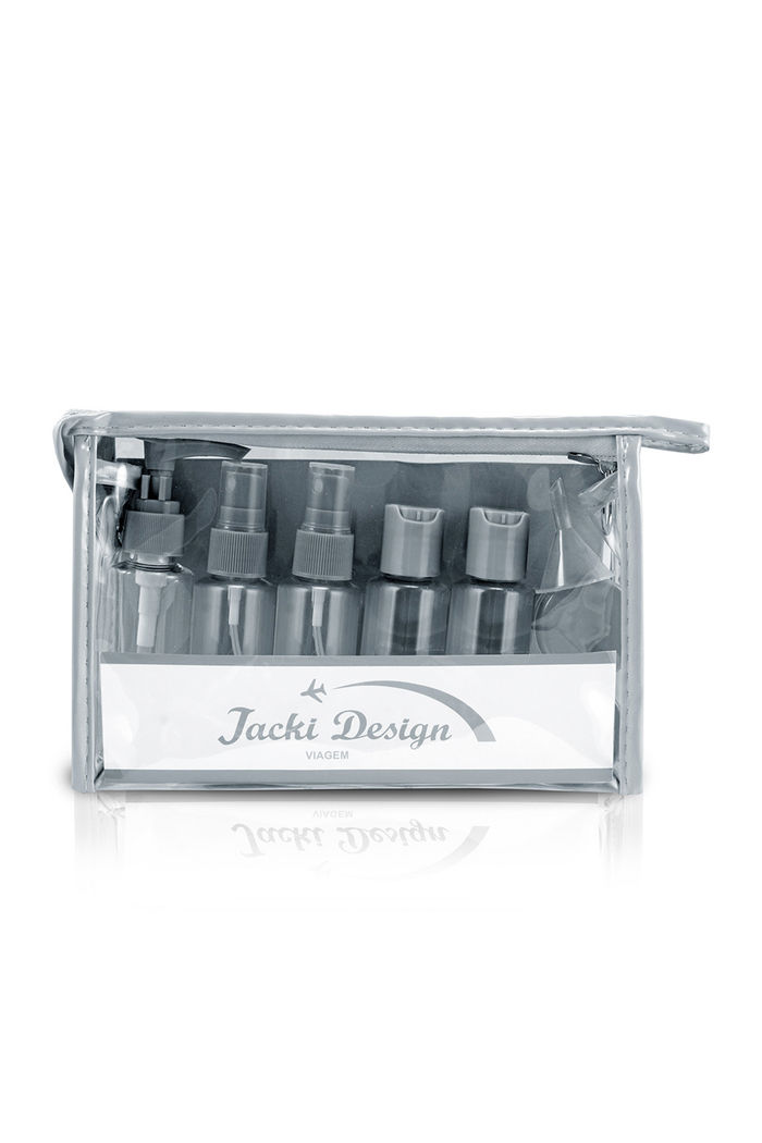 Kit de Frascos para Viagem de 10 Peças Cinza