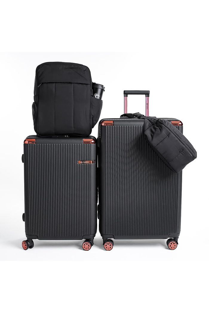 Kit de Mala de Viagem Media 23kg e Grande 32kg Croácia Preto e Mochila e Pochete Confort Bag