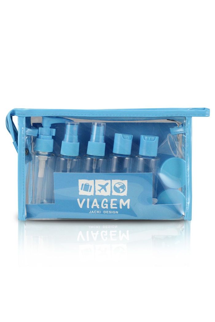 Kit de Frascos para Viagem de 10 Peças Celeste