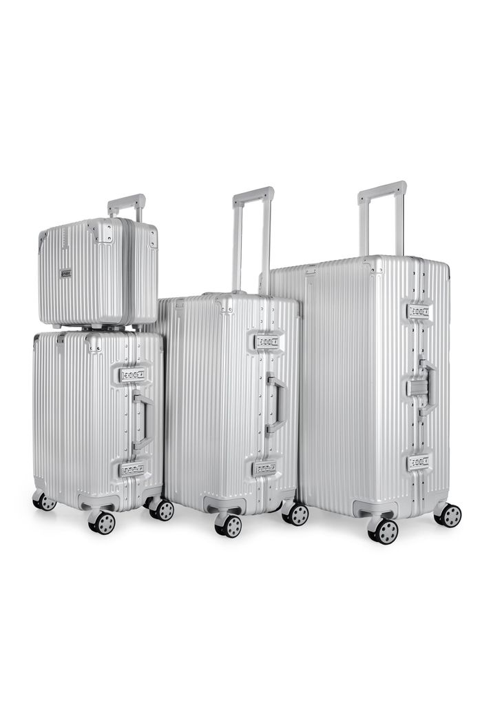 Kit de Viagem com 4 Peças Policarbonato ABS Noruega Maloa Prata