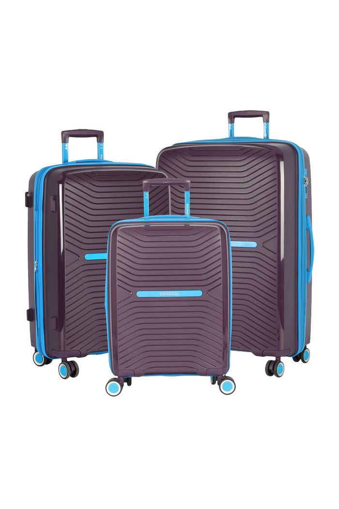 Kit de Malas de Viagem 3 Peças Polipropileno com Expansor Jade Violeta
