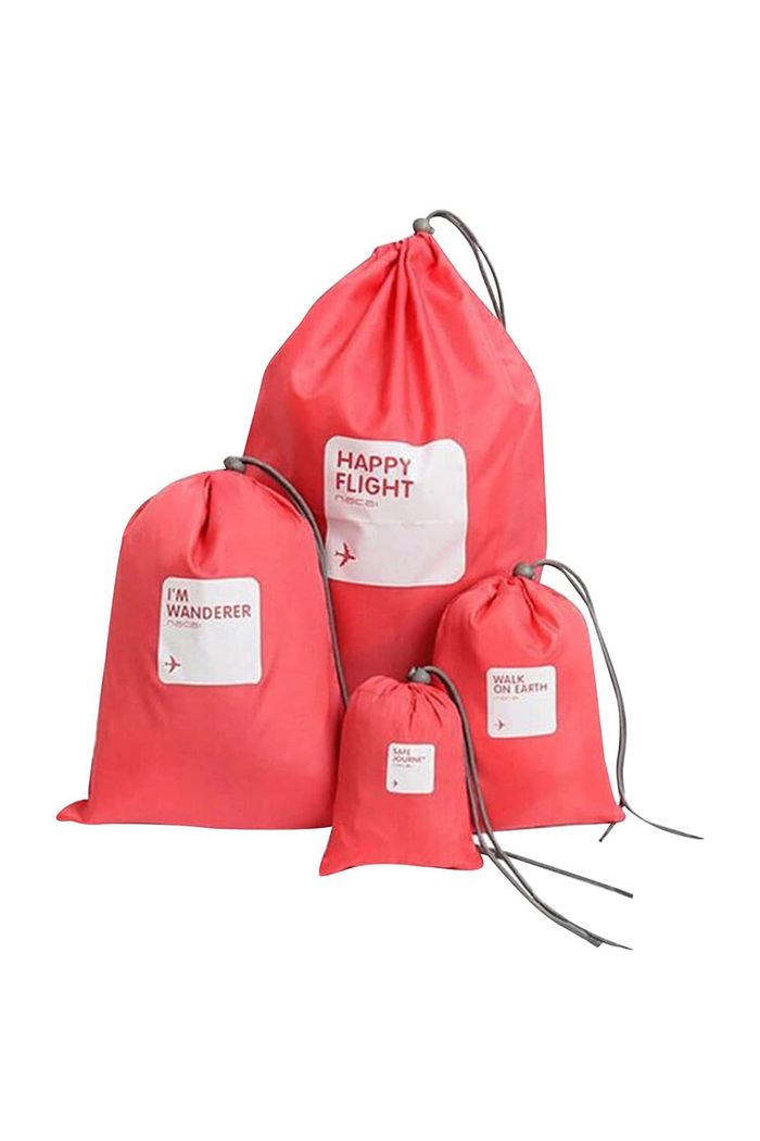 Kit Sacos Organizadores 4 Pecas Color Vermelho Melancia