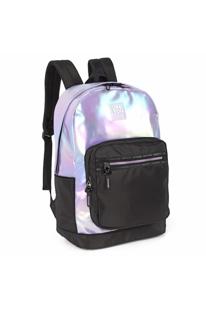 Mochila Escolar Juvenil Feminina Holográfica Metalizada